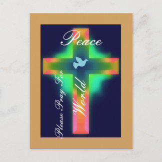 please pray for world peace postcard