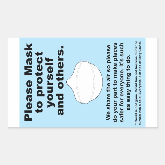 Please Protect yourself and others 4 papersticker Rectangular Sticker (Front)