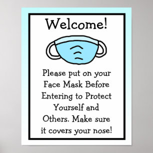 Please Put On Your Face Mask Sign