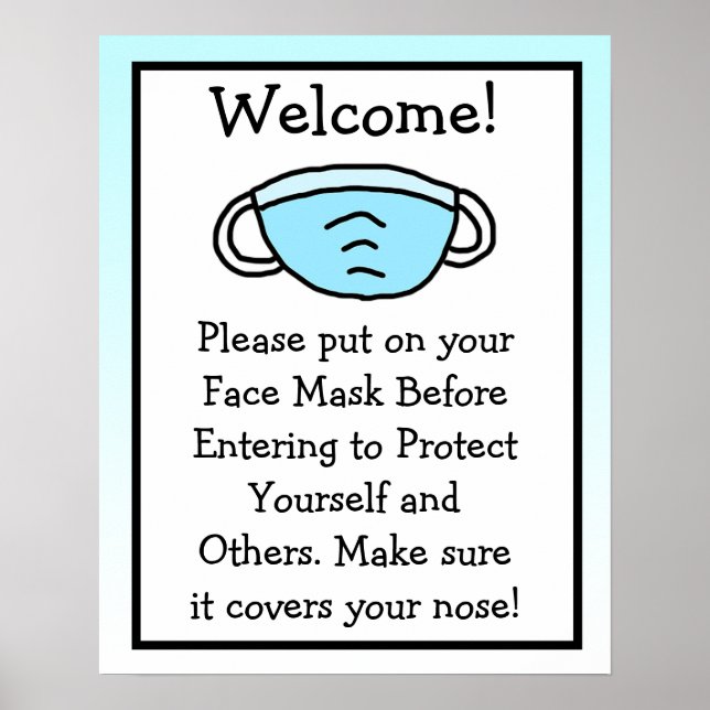 Please Put On Your Face Mask Sign (Front)