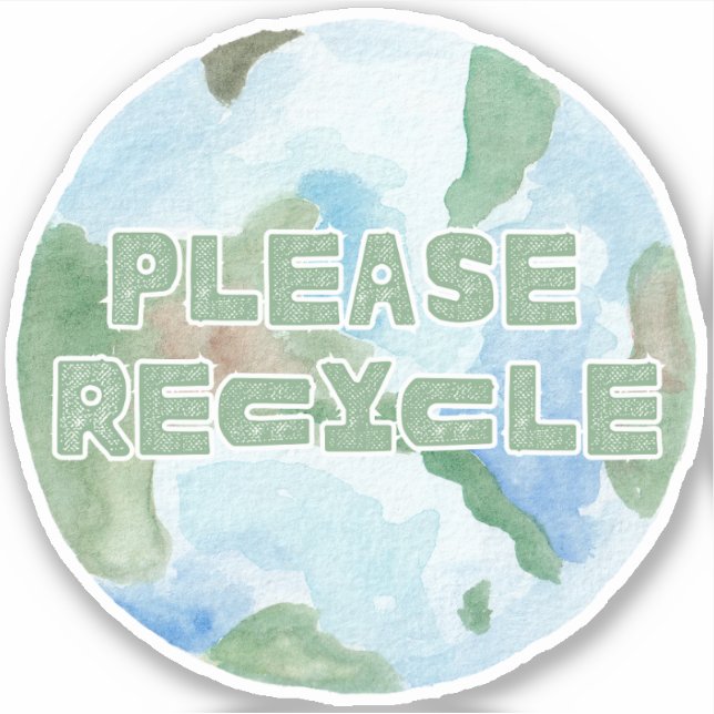 Please Recycle Planet Earth Watercolor Pastel (Front)