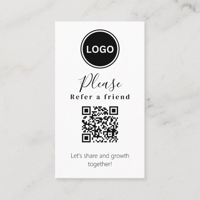 Please Refer a friend Business Card (Front)