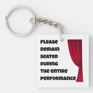 Please Remain Seated” Funny Bathroom Button Key Ring