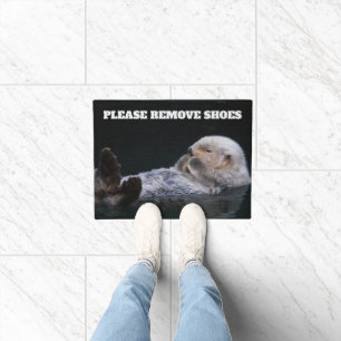 Please Remove Shoes Bathing Sea Otter Doormat