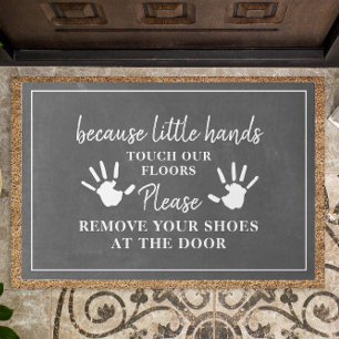 Please Remove Shoes Little Hands Chalkboard Doormat