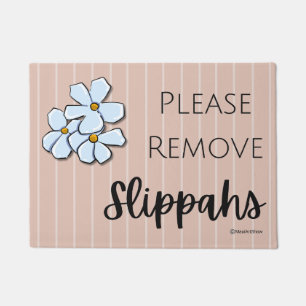PLEASE REMOVE SLIPPAHS - Plumeria - Door Mat Rug