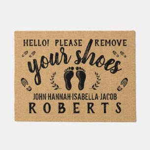 Please Remove Your Shoes Farmhouse Rustic Custom Doormat