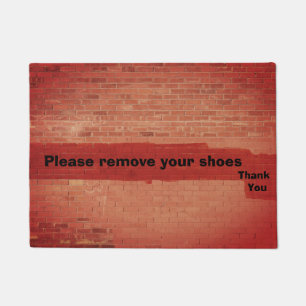 "Please remove your shoes. Thank you" Fun Unique Doormat