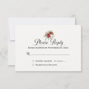 Please Reply RSVP Christmas Bouquet Holiday