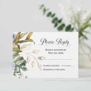 Please Reply RSVP  Modern Blue & Green