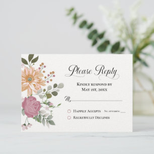 Please Reply RSVP Summer Flowers