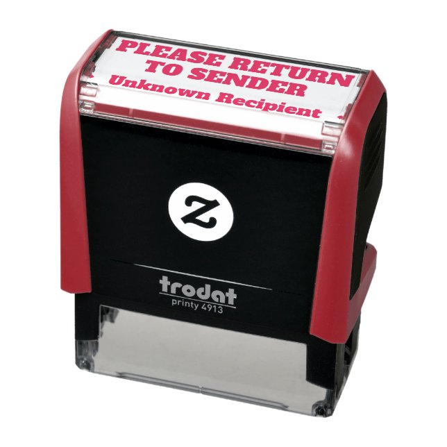 "PLEASE RETURN TO SENDER" "Unknown Recipient" Self-inking Stamp (Product)