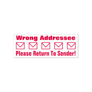 "Please Return To Sender!", "Wrong Addressee" Self-inking Stamp