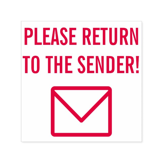 "PLEASE RETURN TO THE SENDER!" & Envelope Icon Self-inking Stamp (Design)