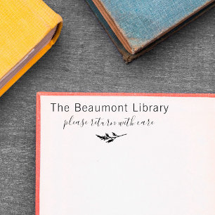 Please Return With Care Script Custom Library Grey Self-inking Stamp