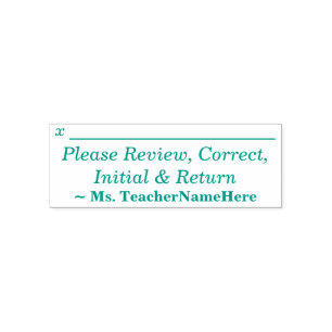 "Please Review, Correct, Initial & Return" Self-inking Stamp