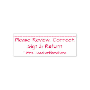 "Please Review, Correct, Sign & Return" Self-inking Stamp