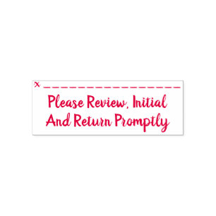 "Please Review, Initial And Return Promptly" Self-inking Stamp