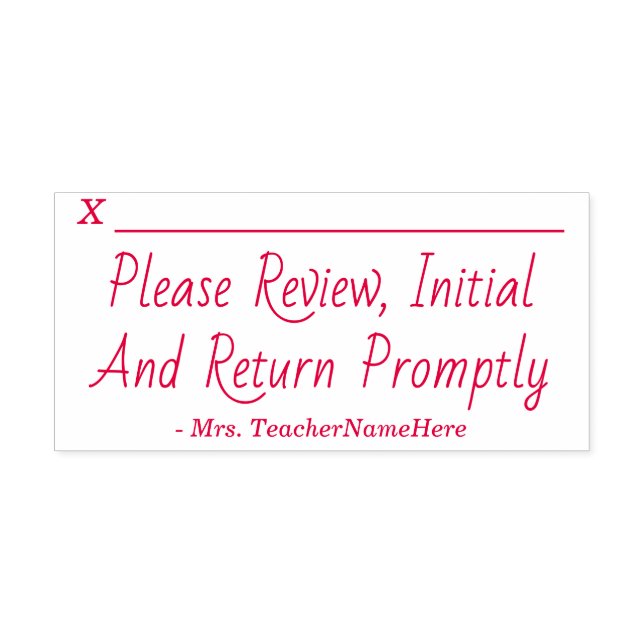 "Please Review, Initial And Return Promptly" Self-inking Stamp (Design)