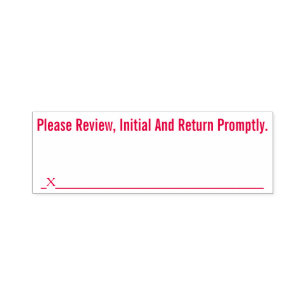 "Please Review, Initial And Return Promptly." Self-inking Stamp