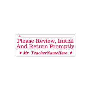 "Please Review, Initial And Return Promptly" Self-inking Stamp