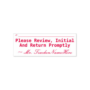 "Please Review, Initial And Return Promptly" Self-inking Stamp