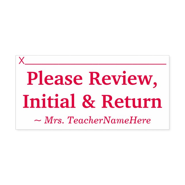 "Please Review, Initial & Return" Rubber Stamp (Design)
