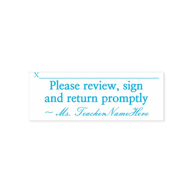 "Please review, sign and return promptly" Self-inking Stamp (Design)