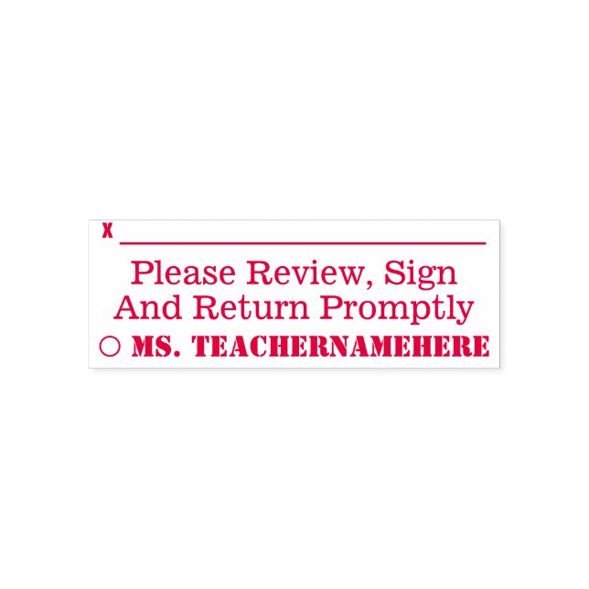 "Please Review, Sign And Return Promptly" Self-inking Stamp (Design)