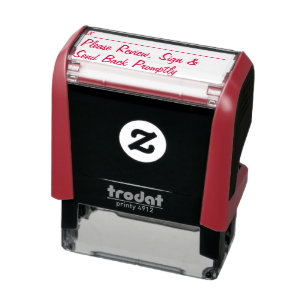 "Please Review, Sign & Send Back Promptly" Self-inking Stamp