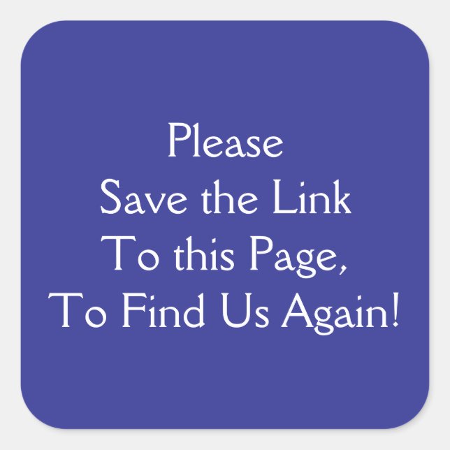 Please Save a Link Square Sticker (Front)