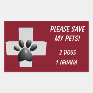 Please Save My Pets! Rectangular Sticker