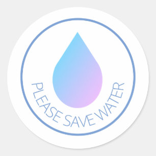 Please Save Water Classic Round Sticker