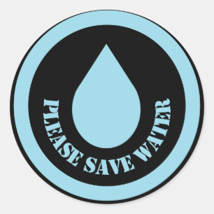 Please Save Water Classic Round Sticker