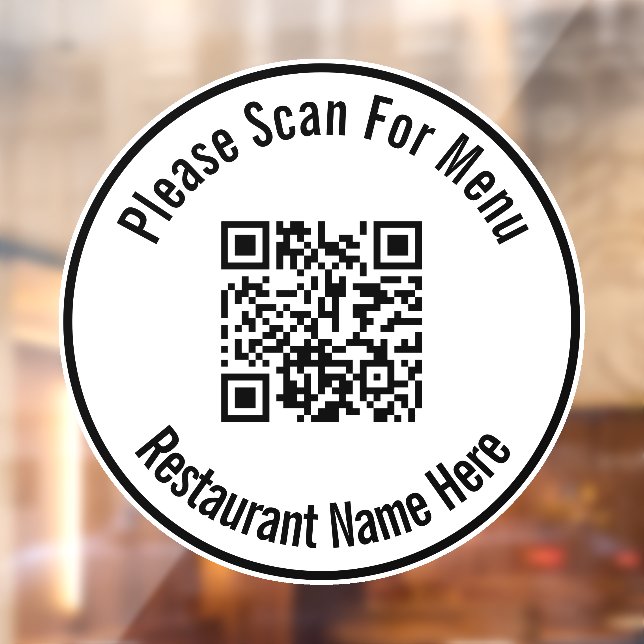 Please Scan For Menu QR Code Template Window Cling (Sheet 2)