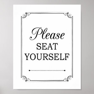 Please Seat Yourself Funny Bathroom Sign