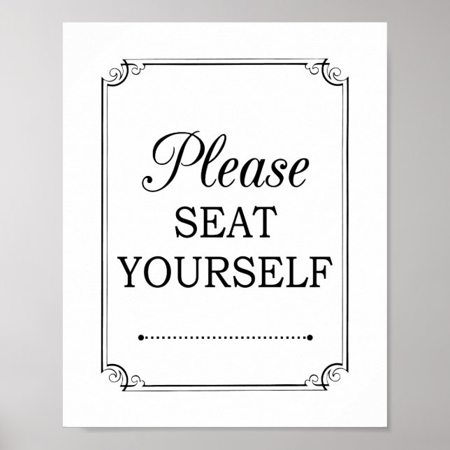 Please Seat Yourself Funny Bathroom Sign (Front)