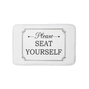 Please Seat Yourself Funny Vintage Bath Mat