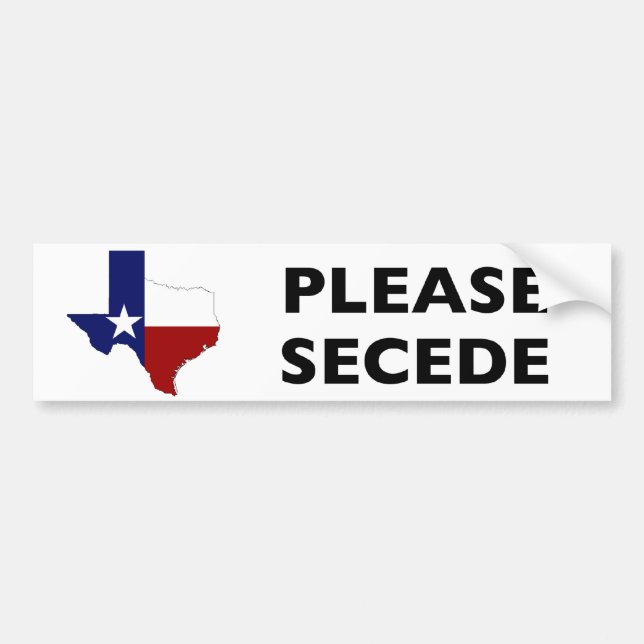 Please Secede Texas Bumper Sticker (Front)