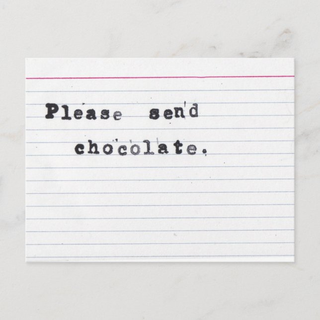 Please Send Chocolate Postcard (Front)
