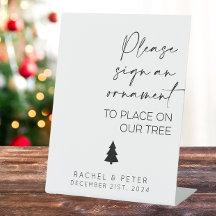 Please Sign An Ornament Winter Wedding Sign