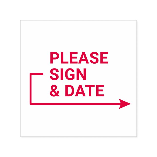 Please sign and date Arrow Page Flag Indicator Self-inking Stamp (Design)