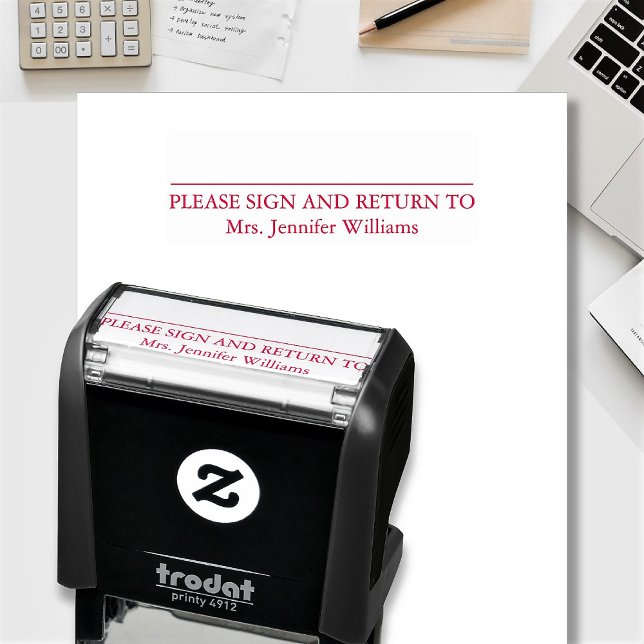 Please Sign And Return Custom Name Self-inking Stamp (Creator Uploaded)