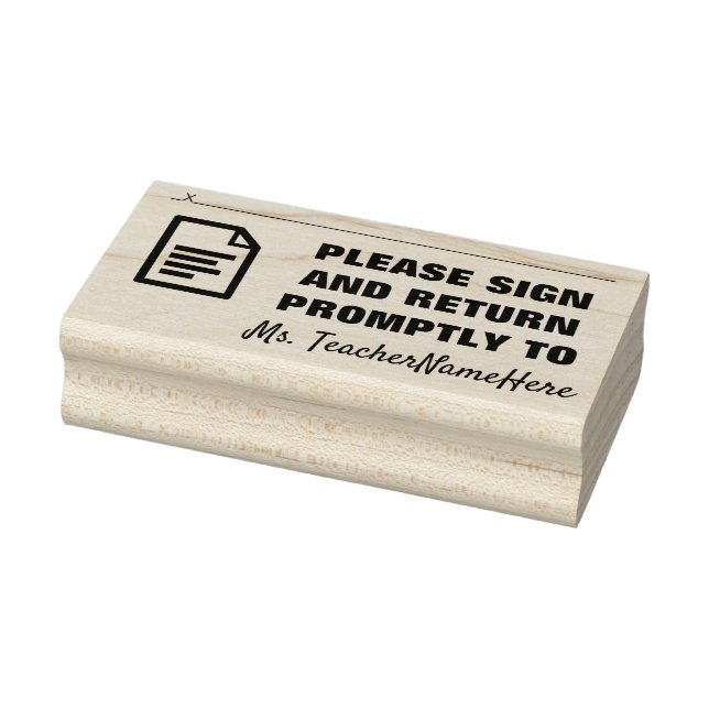 "PLEASE SIGN AND RETURN PROMPTLY TO" Rubber Stamp (Stamp)