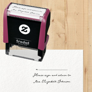 Please Sign and Return Teacher Name Signature Line Self-inking Stamp