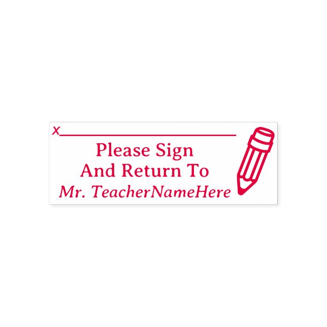 "Please Sign And Return To" and Name Rubber Stamp (Design)
