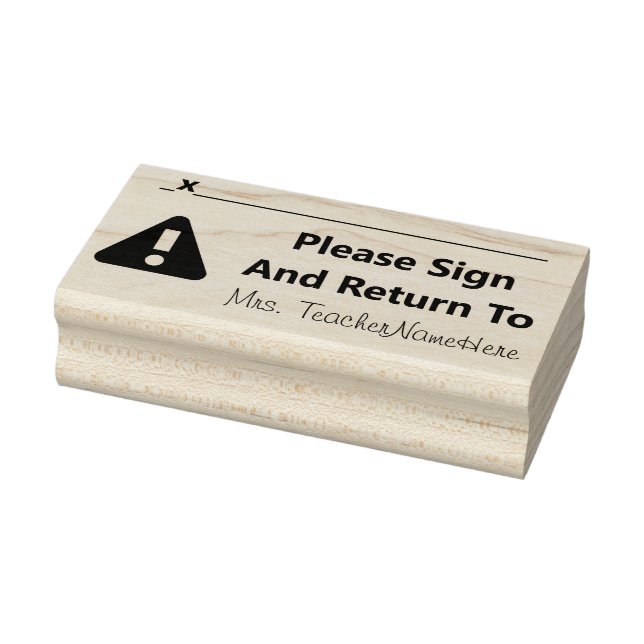 "Please Sign And Return To" & Custom Name Rubber Stamp (Stamp)
