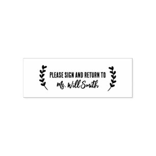 Please Sign and Return To Personalised Teacher Self-inking Stamp
