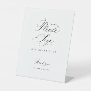 Please Sign Guest Book Wedding Acrylic Pedestal