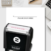 Please Sign Here Modern Signature Line Self inking Stamp Zazzle